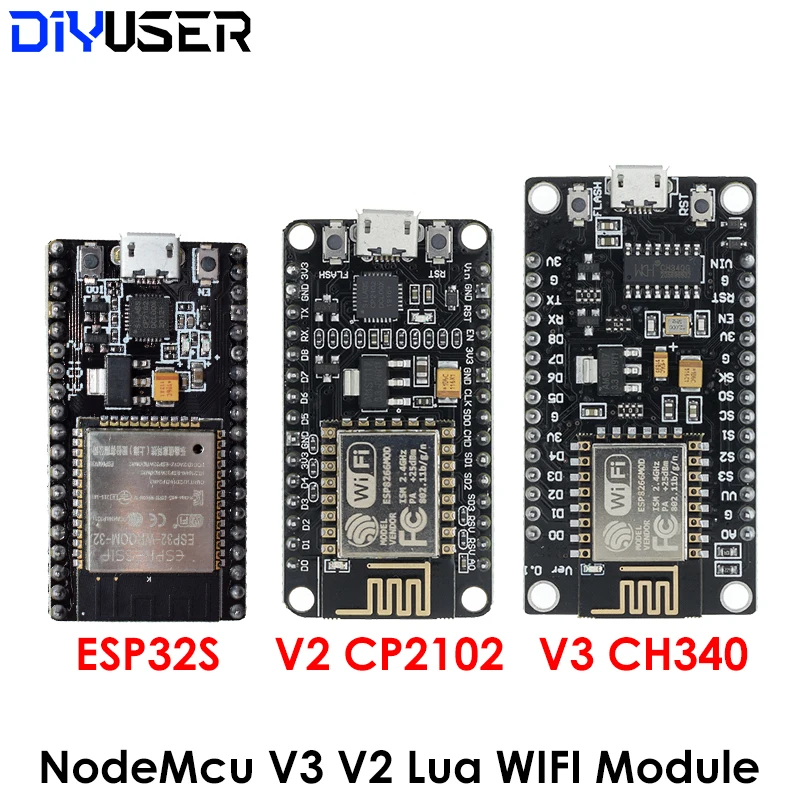 

Wireless Module CH340/CP2102 NodeMcu V3 V2 Lua WIFI Internet of Things Develop Board based ESP8266 ESP-12E with PCB Antenna