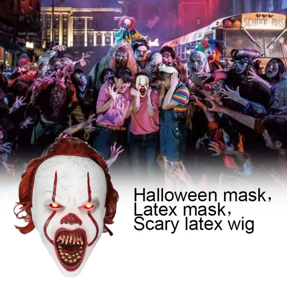 Маска клоуна страшные маски на Хеллоуин Косплей Stephen King's It Pennywise Joker Scary Mascaras De