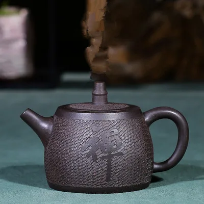 Чайный горшок из исинской стали черный золотой песок имитация железа в японском