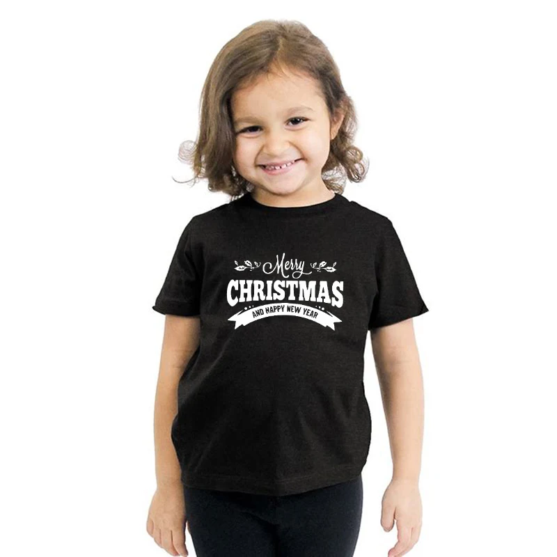 Веселая Детская футболка с рождественским и новогодним рисунком Санта-Клауса
