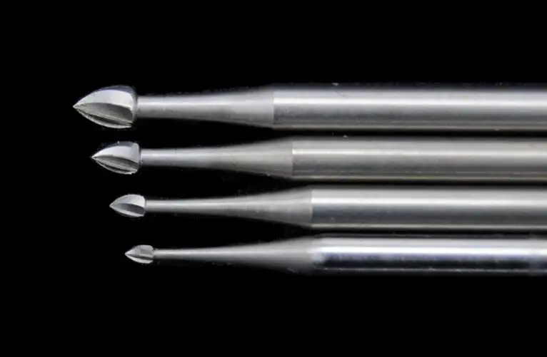 

6pcs 2.35mm Shank 1.0-2.3mm Peach Type Precision Tungsten Carbide Rotary Burrs Milling Cutter Rotary Tool Carving Knife
