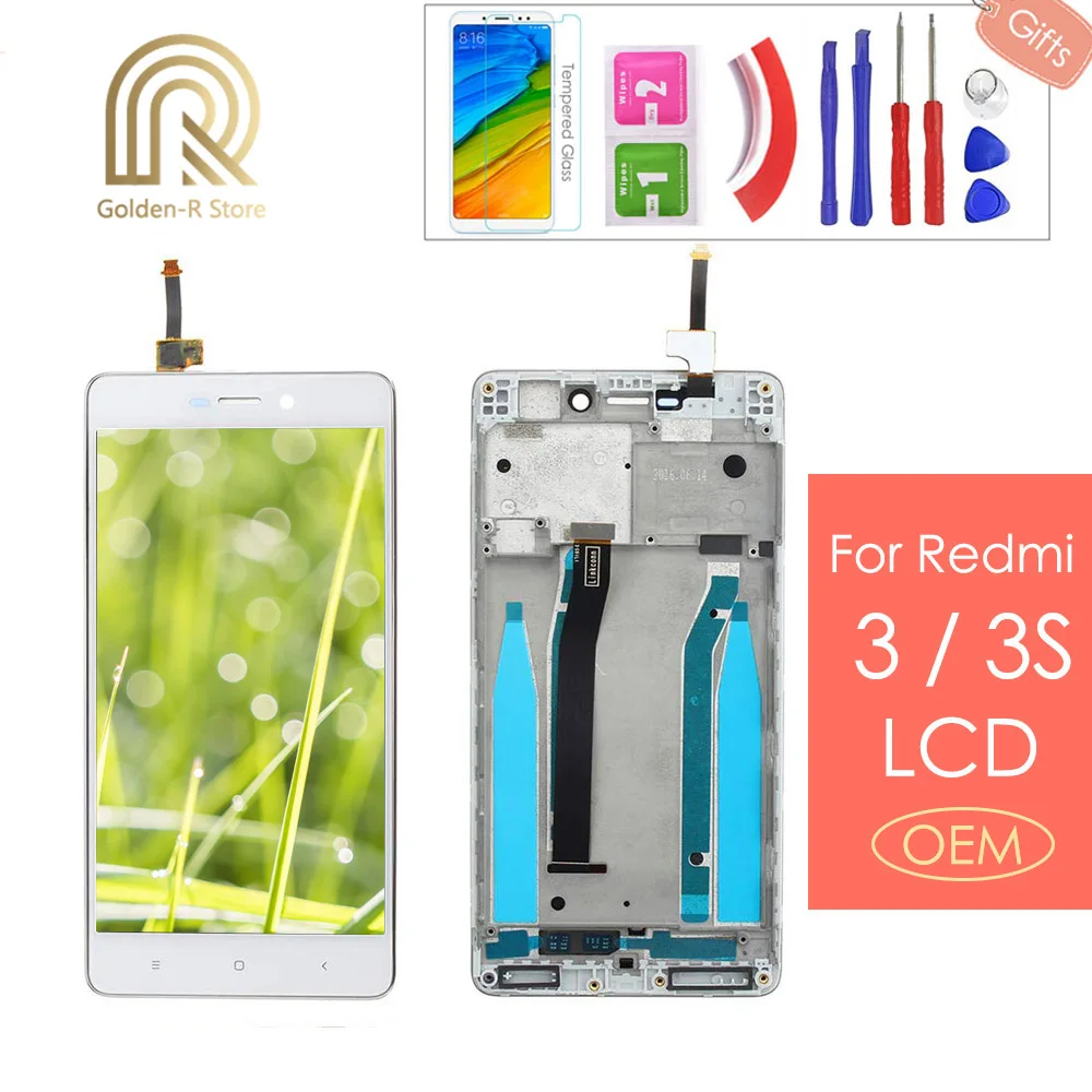 Сменный ЖК экран для Xiaomi Redmi 3 5 0 дюйма качество AAA дисплей дигитайзер 3S Aseembly +