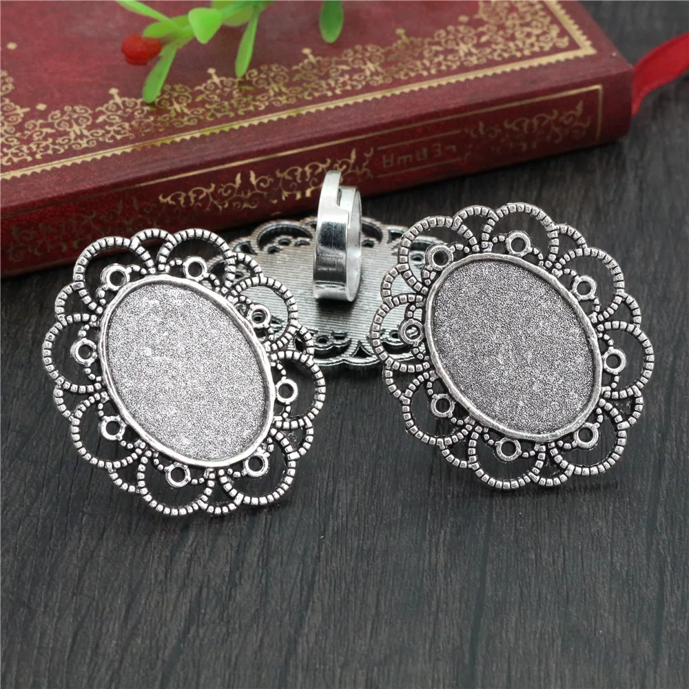 18x25 мм 5 шт античные посеребренные и бронзовые латунные овальные регулируемые