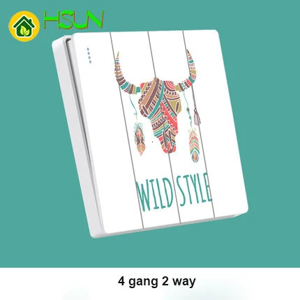 4gang 2way Тип 86 Бытовой Настенный животных розетка с переключателем на возраст 1, 2, 3, 4, 1 канал, 2 варианта ividuality творчество декоративная панель 1 3 5 отверстий розетка - Цвет: 4gang 2way