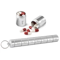 1pcs 7 grids pill box case bottle waterproof aluminum drug holder container health care medicine box 7 day pill box portable