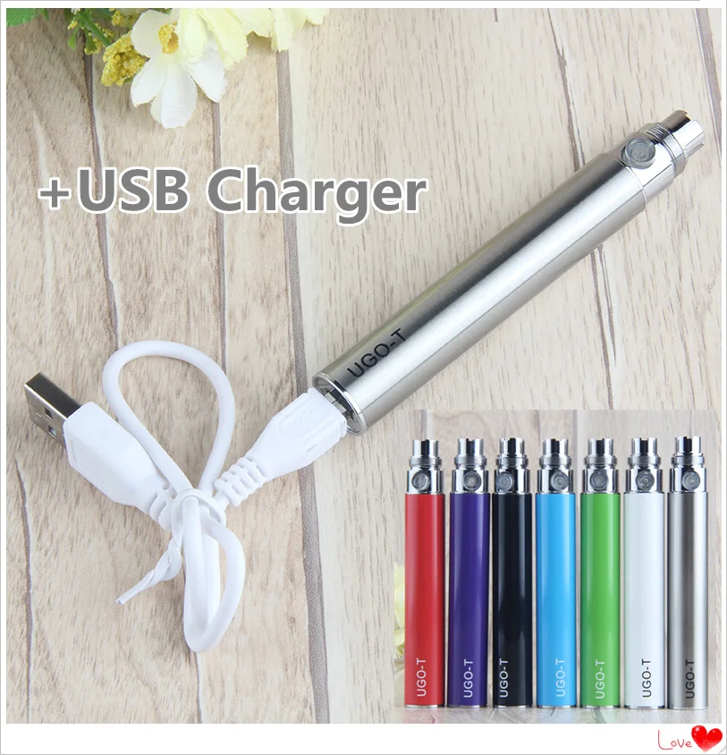 1 шт. UGO T+ USB Зарядное устройство 650/900/1100 мАч вейпер 510 vape ручка микро-ego t, крутящийся испаритель электронная сигарета для ce4/h2/mt3 Атомайзер