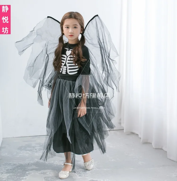 Костюмы на Хэллоуин для детей платья принцессы костюм девочек со скелетом