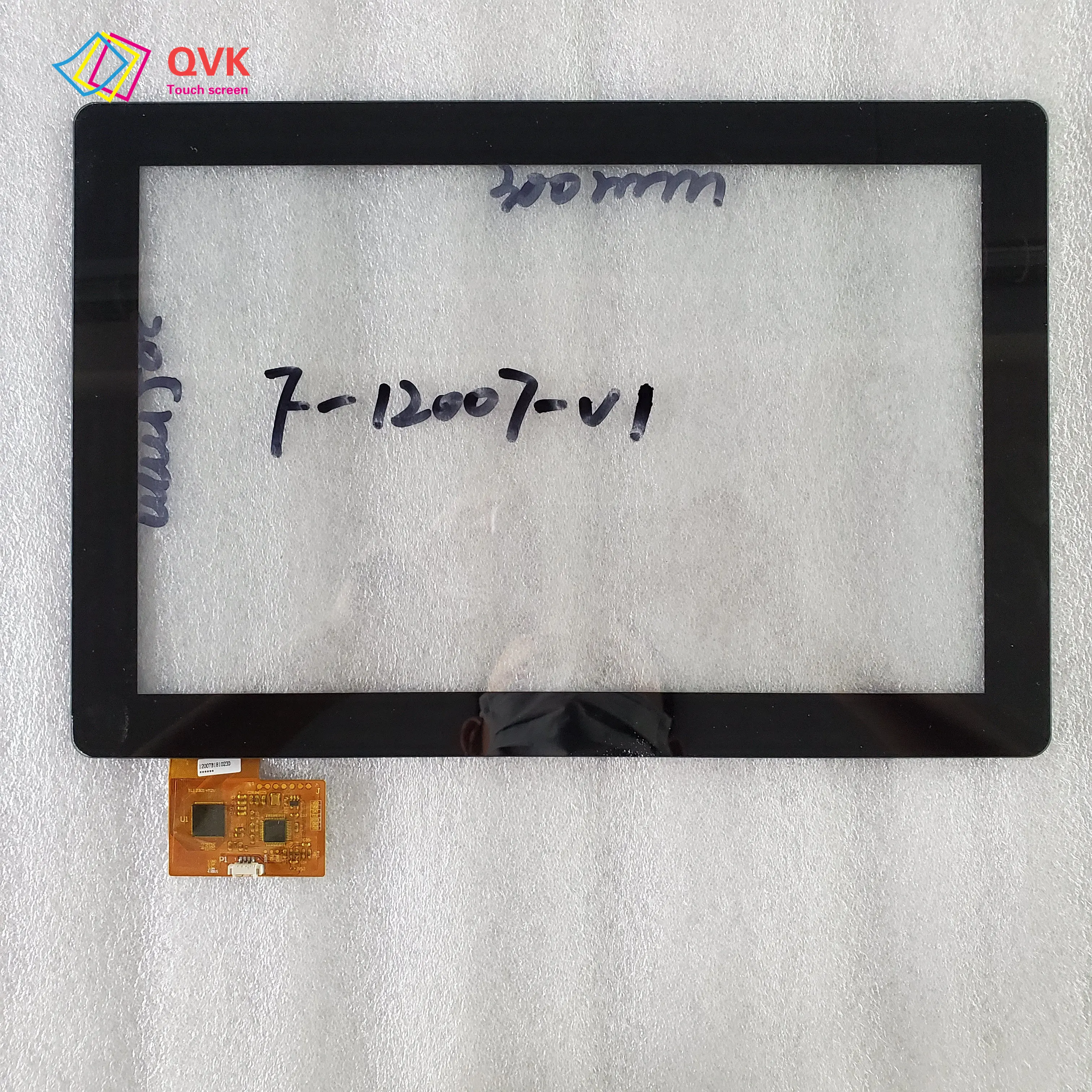 Black New touch screen P/N F-12007-V1 Capacitive touch screen panel repair and replacement parts free shipping