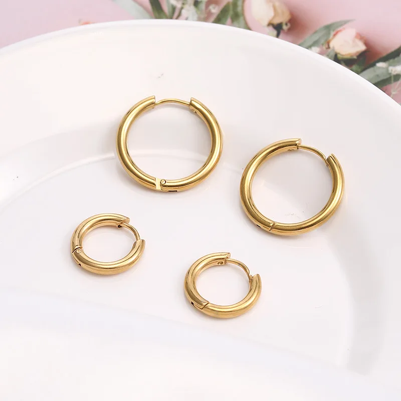 Мини крошечный маленькие huggie обруч серьги нержавеющая сталь браслет из