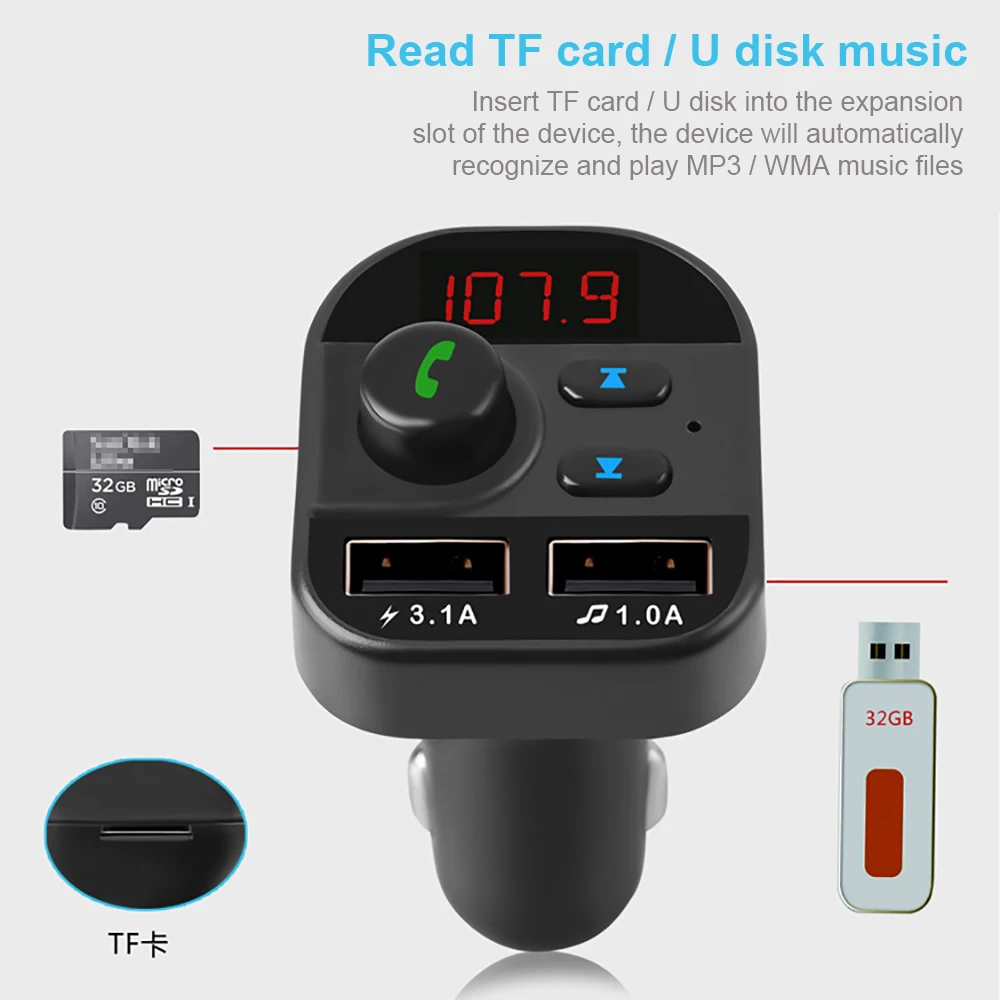 Автомобильный MP3-плеер беспроводной fm-передатчик Bluetooth Carkit Hands Free стерео A2DP