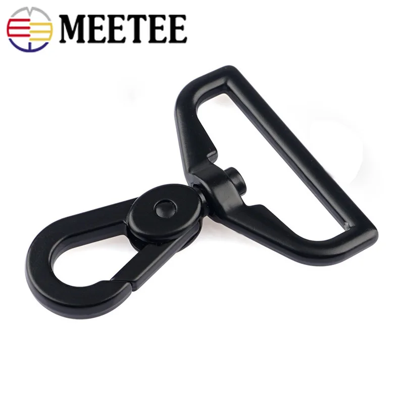 Meetee 2/4pcs Black 38mm Backpack Hanging Spring Hook Alloy Bag Shoulder Strap Belt Buckle DIY Hardware Crafts Accessories E6-2 | Дом и сад
