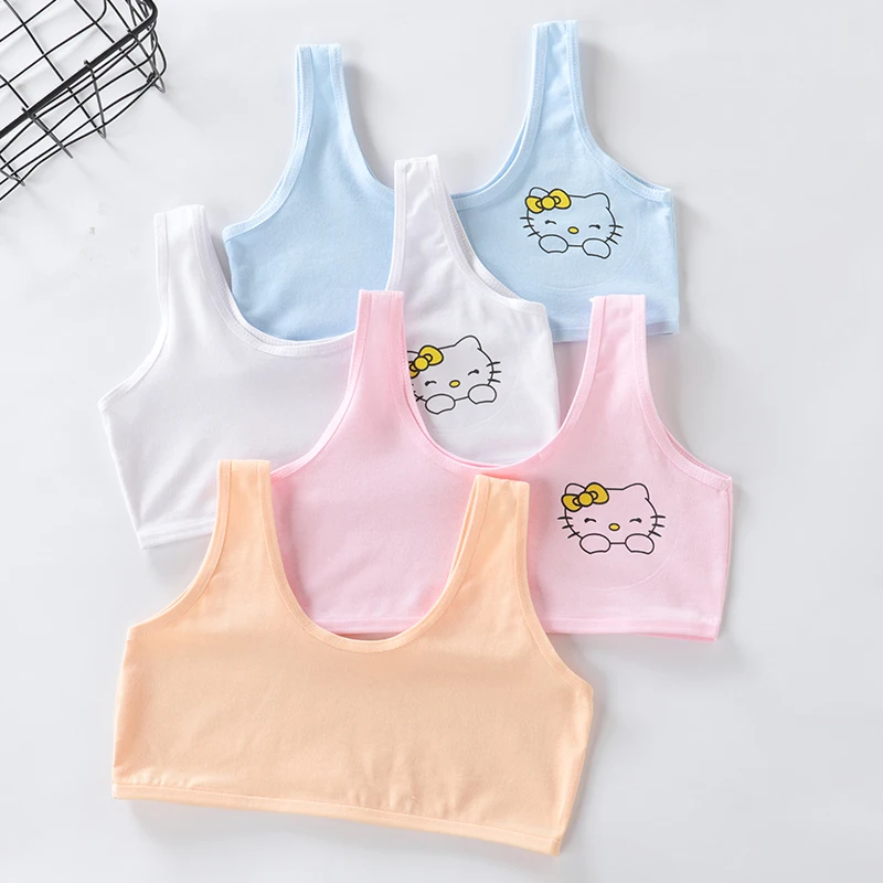 4 шт./лот детское хлопковое нижнее белье для девочек тренировочные бюстгальтеры