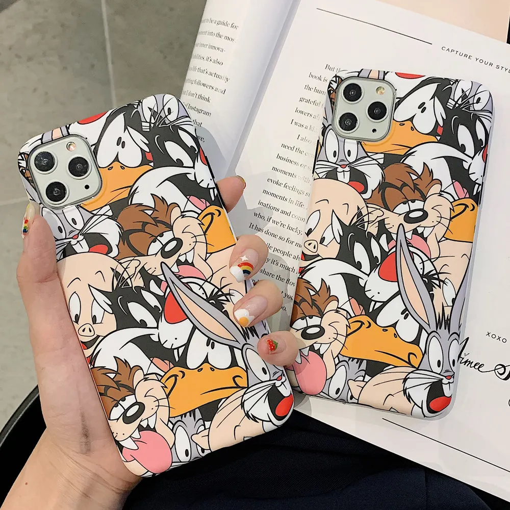 Cartoon Bugs Bunny For iPhone 11 Pro MAX X XR XS 8 7 6 6S Plus Case Cute Rabbit Painted Soft Silicone Cover Cases Coque |