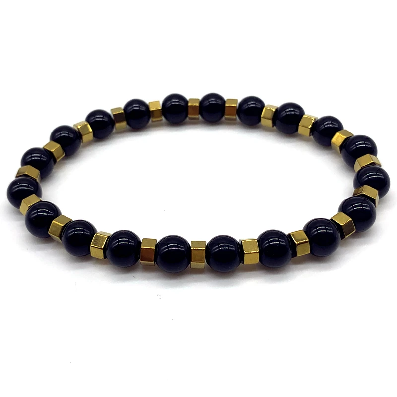 Классический женский браслет из натуральной лавы винтажный с тигровым глазом