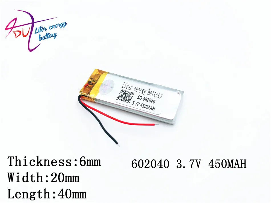 Аккумулятор Liter 602040 062040 3 7 в 450 мА/ч литий полимерная батарея Gps Mp3 беспроводная