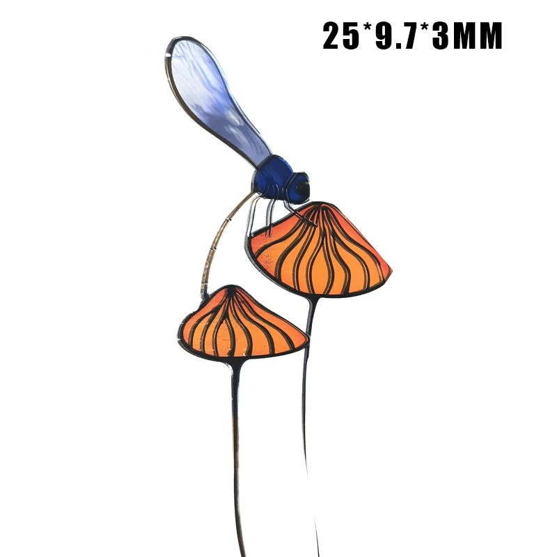 

Garden Dragonfly Standing Stake Ornament Dragonfly Stands on The Mushroom Sun Catcher Decoration for Home Garden Lawn DR