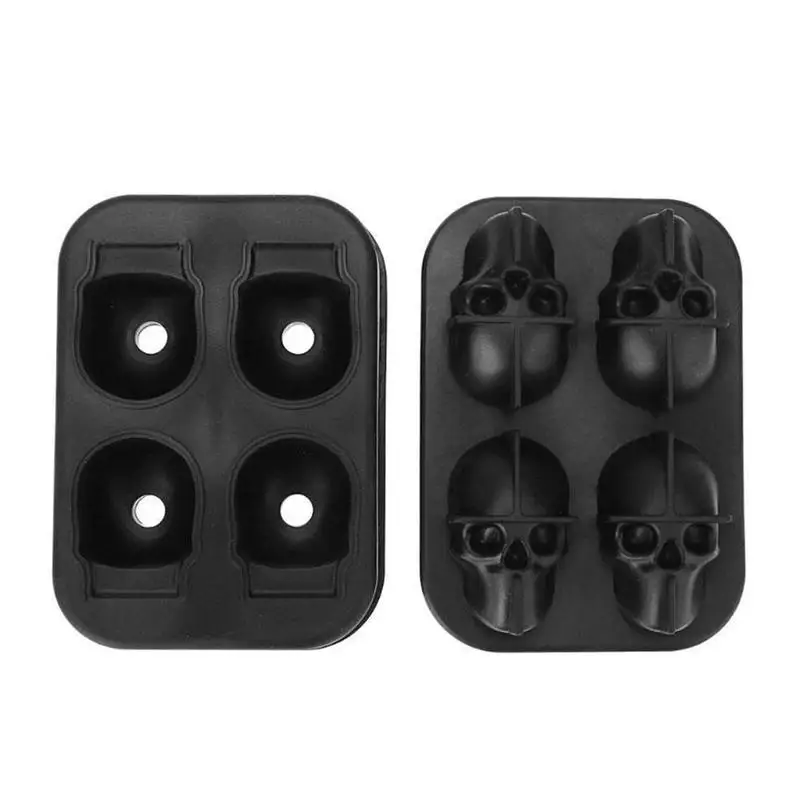 

Festival 3.35*4.45in Silicone 4 Grids Taro Ice Cube Maker Accessories Party 3d Skull Tray Kitchen Ice Bar Shape Supplies To Z4S0