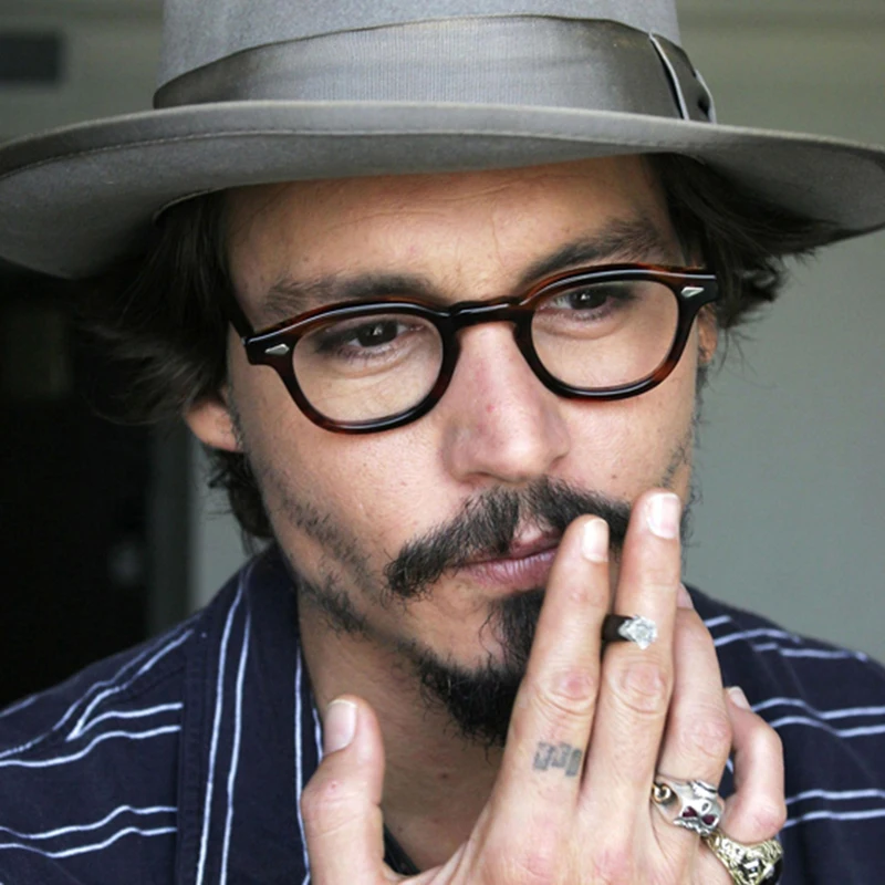 Optical Eyeglasses Frame Men Women Johnny Depp LEMTOSH Vintage Glasses Computer Acetate Spectacle For Male Clear Lens | Аксессуары для