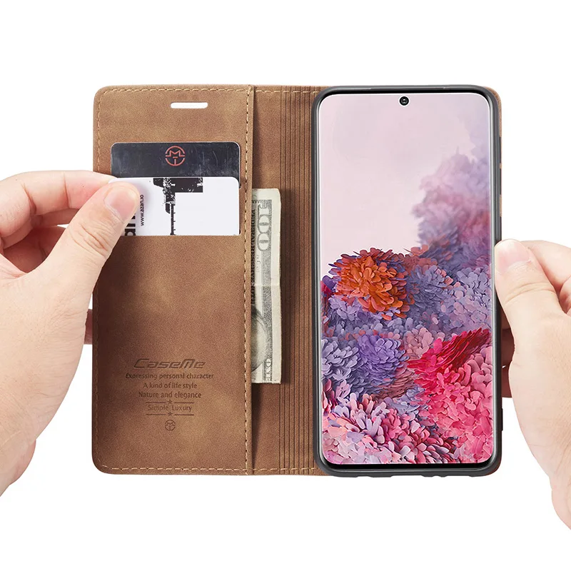 For Samsung Galaxy S9 S10 E S20 Ultra Note 20 10 Plus S20+ Case Luxury Vintage Magnetic Flip Cover Leather Protective Phone | Мобильные