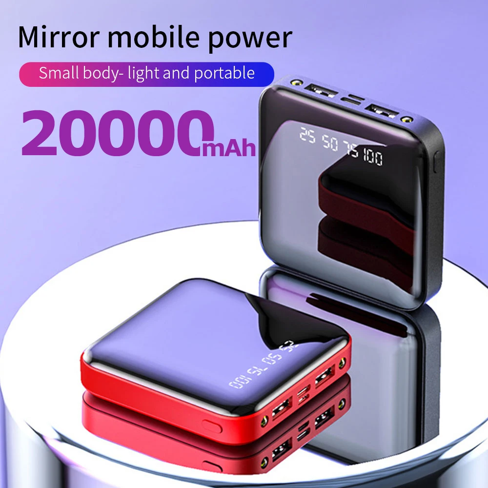 20000 мАч Внешний аккумулятор Портативная зарядка повербанк мобильный телефон LED