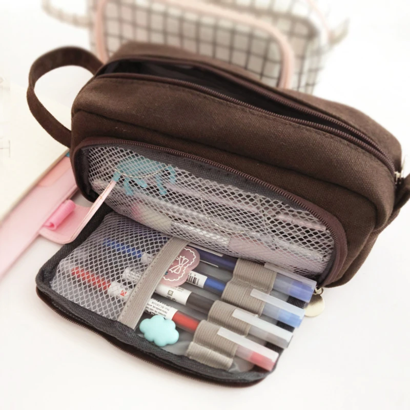 Пенал школьный etui kawaii холст большой емкости trousse scolaire розовый kalem kutusu ferace cartuchera para
