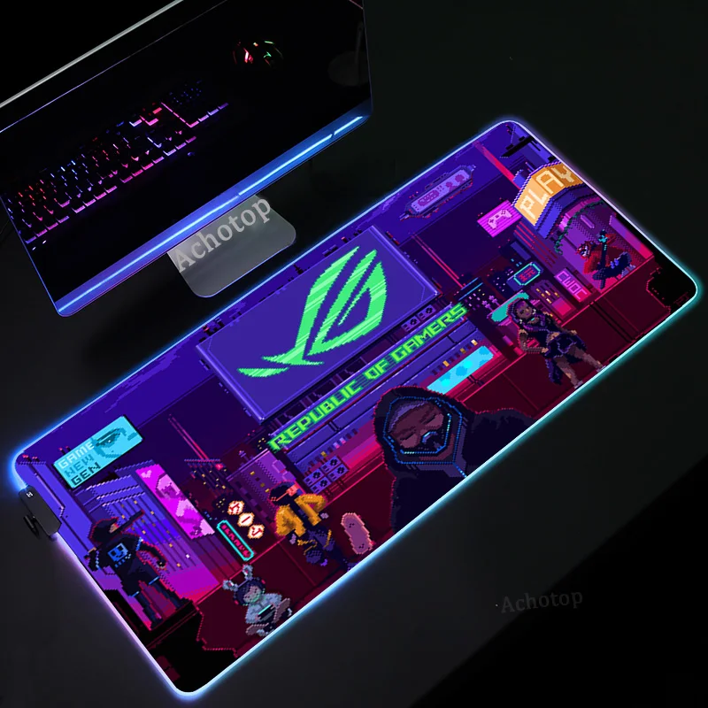 

City Asus Rog Led Mouse Pad Rgb Gaming Play Mats Gaming Accessories Setup Mesa Pc Gamer Backlit Mat Republic of Gamers Mouse Mat