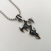 vintage creative flame cross pendant necklace 316l stainless steel flame cross necklace men women fashion jewelry