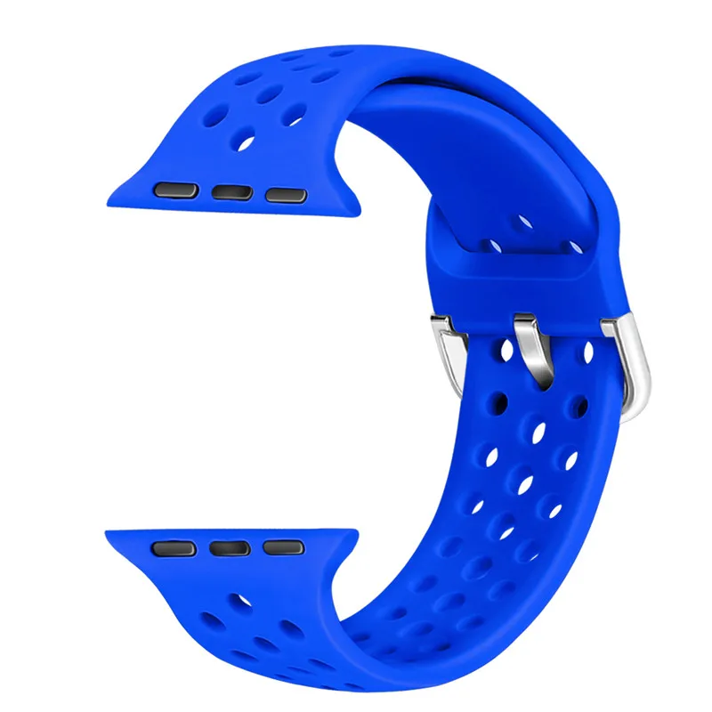 dark blue Ремешок для apple watch группа 4, версия 1, 2, 3, ремешок 44/40 мм силиконовый браслет для наручных часов iwatch серии, версия 1, 2, 3, ремешок 38, 42 мм, версия дышащий Браслет аксессуар - Цвет ремешка: dark blue