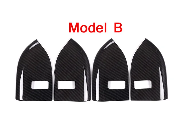 Model B 4 шт. автомобильный ABS Пластиковый Детский защитный замок рамка Крышка отделка из углеродного волокна для Landrover Range Rover Sport - Название цвета: Model B