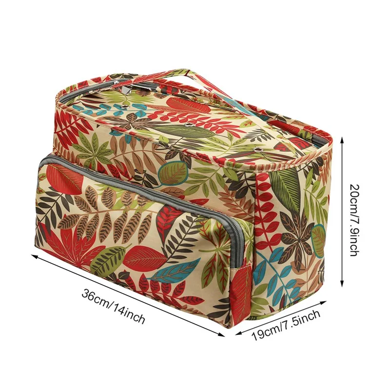 

Square Wool Storage Bag Color Printed Oxford Cloth Wool Storage Handbag Ladies Outdoor Travel Bag