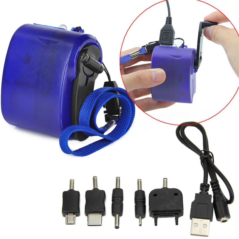 mobile phone emergency power usb hand crank charger electric generator universal mobile charge hand dynamo charging free global shipping