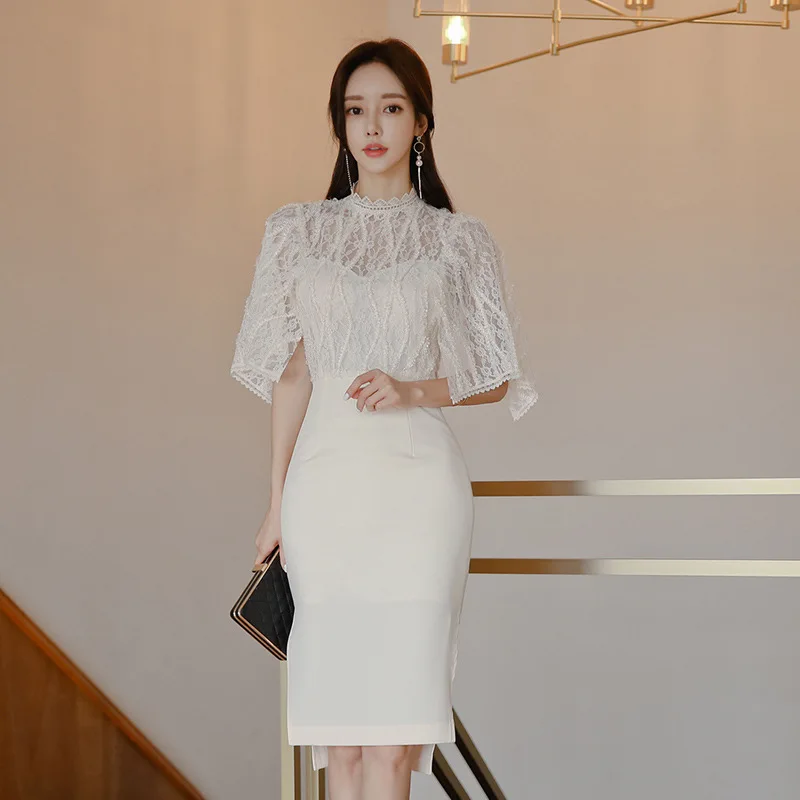 Женское платье размера плюс с высоким воротом облегающее вечернее для женщин