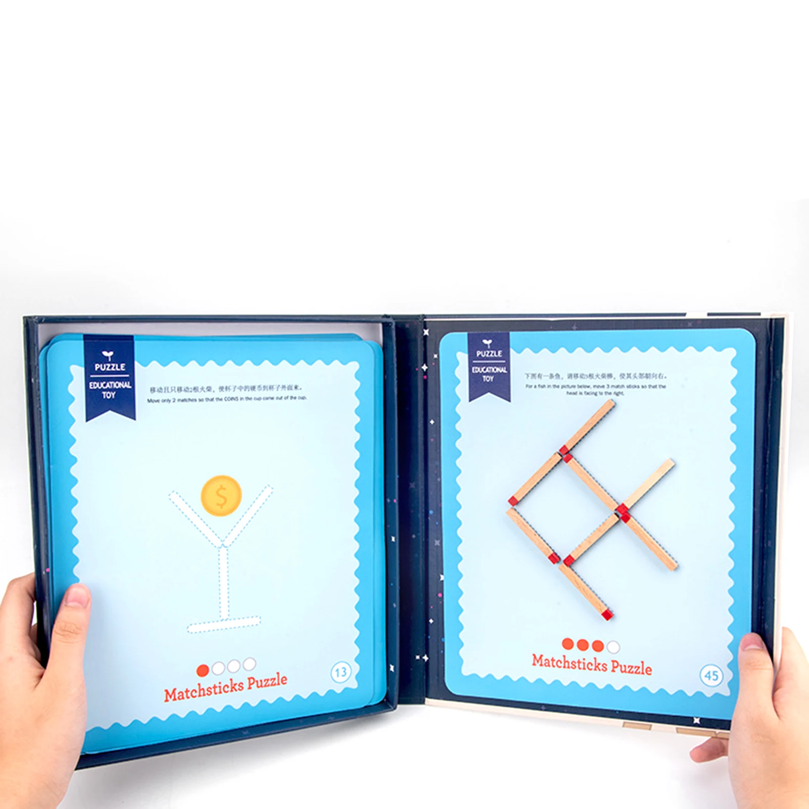 Детская деревянная головоломка Монтессори магнитное мышление подходящая игра