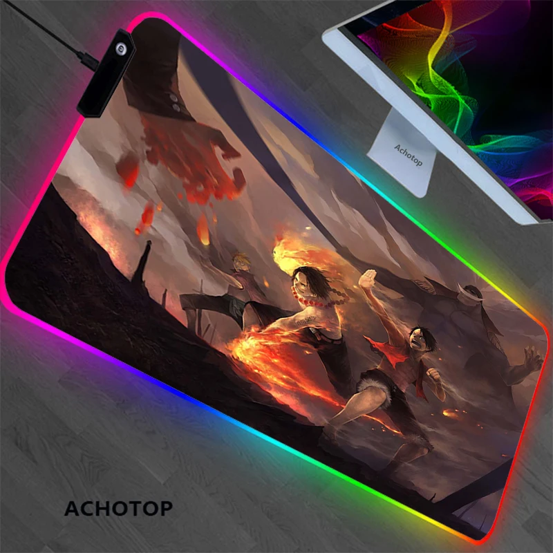 rgb one piece mouse pad fashion laptop computer mouse mat 80x30cm gaming mousepad large xl gamer desk keyboard mat with backlit free global shipping
