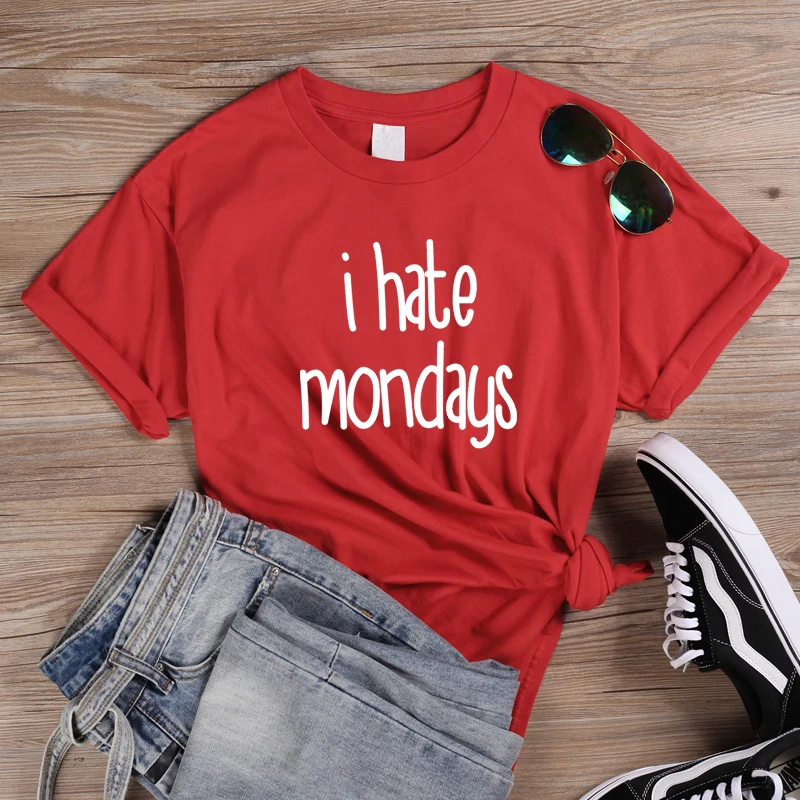 ONSEME/Летняя забавная футболка с надписью I Hate Monday женские хипстерские уличные топы