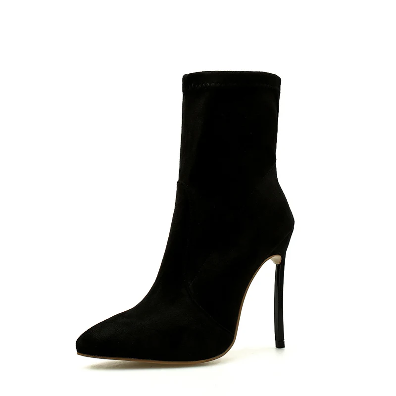 2019 модные женские туфли из флока трикотажная эластичная обувь стелька