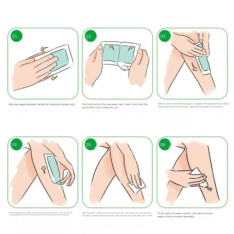 40 шт./лот безболезненное удаление волос Депиляционная восковая полоса бумага для