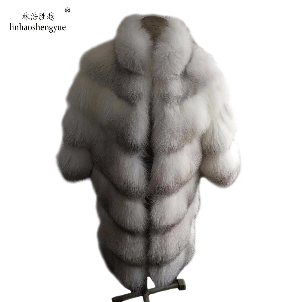 Linhaoshengyue 2016 Genuine Cross Fox Fur Coat