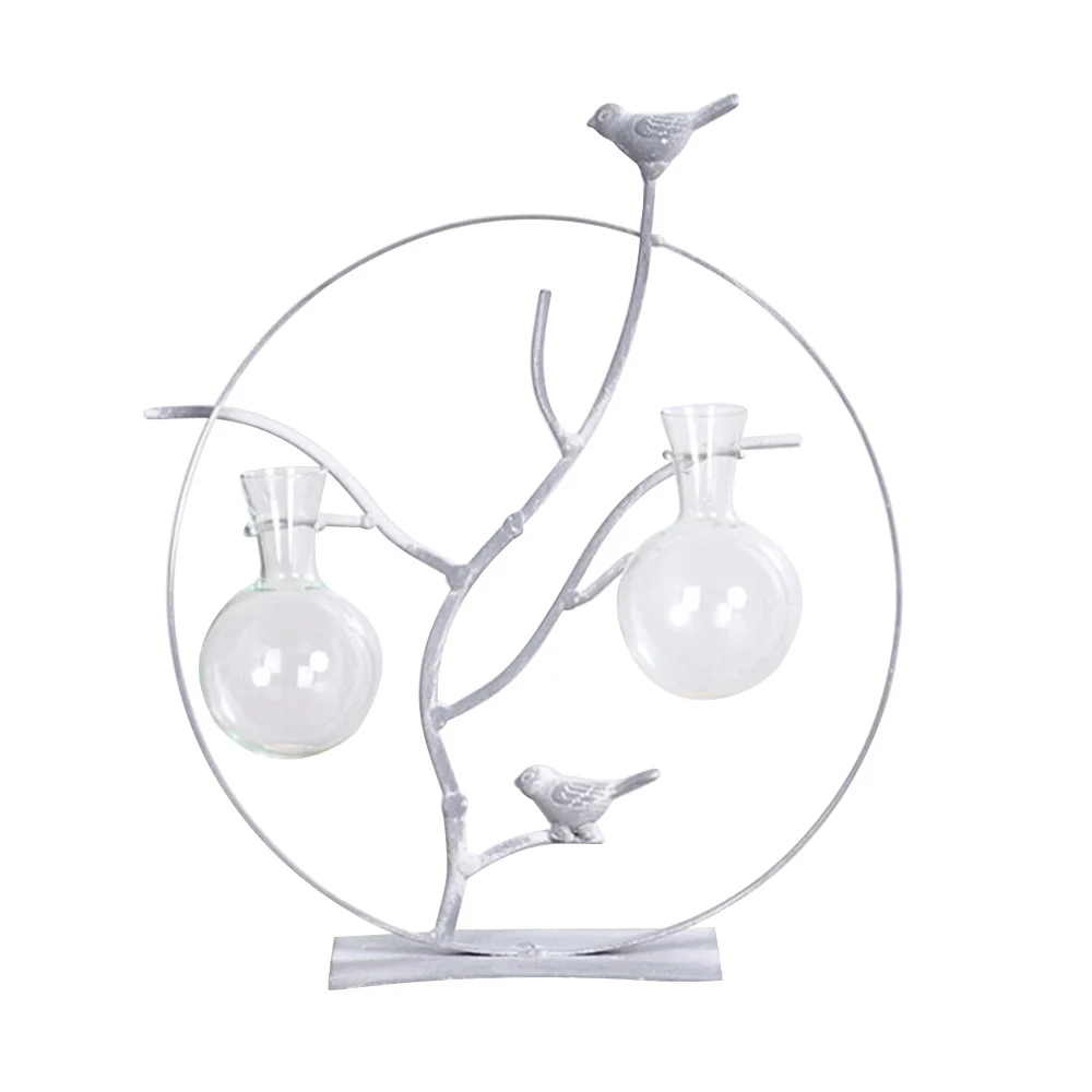 Настольная железная стеклянная ваза для гидропоники простая Скандинавская