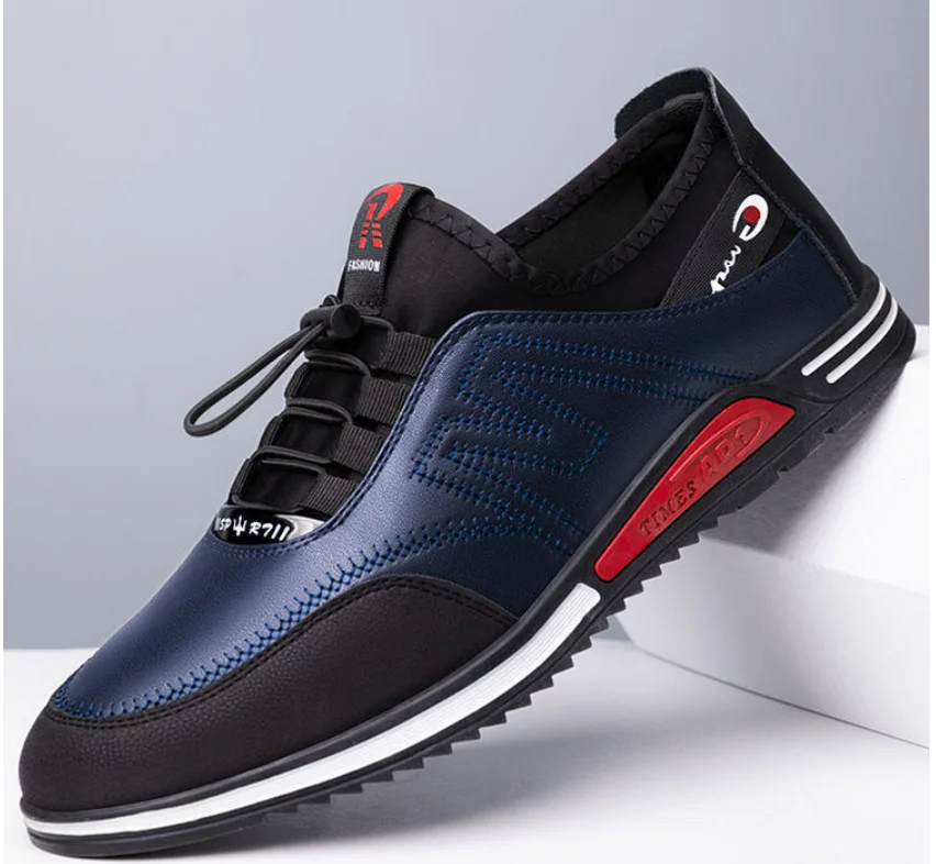 

Мужские легкие кожаные кроссовки, дышащая удобная повседневная обувь на плоской подошве, Нескользящие, для прогулок
