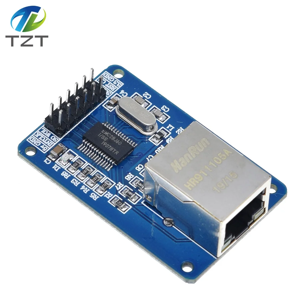 Сетевая плата TZT ENC28J60 LAN Ethernet модуль для arduino 25 МГц Crystal AVR 51 LPC STM32 3 В|module board|module