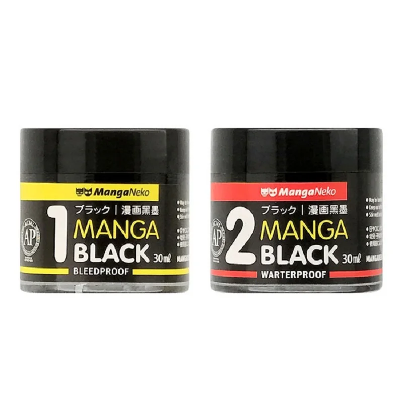 Japanese Manga Ink Waterproof and Alcohol-proof Painting High-Gloss Hook Line Quick-Drying Black And White Correction | Канцтовары для