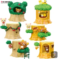 bandai genuine candy toy forest wooden house series rilakkuma action figure ornaments model toys