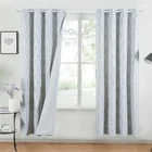 Плотные Шторы серого цвета с геометрическим рисунком для спальни, гостиной, квадратные Роскошные Элегантные плотные оконные шторы, плотные затемняющие шторы