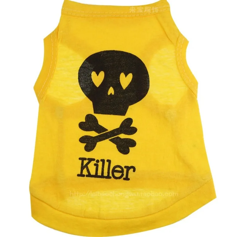 Одежда для собак на Хэллоуин многоцветная жилетка с черепом-киллером импортные
