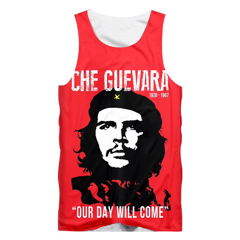 

EU Size 3D Cuban Communism Hero Tank Top Men's Summer Sleeveless Shirt Che Guevara Tank Tops Summer Streetwear Casual Funny Vest