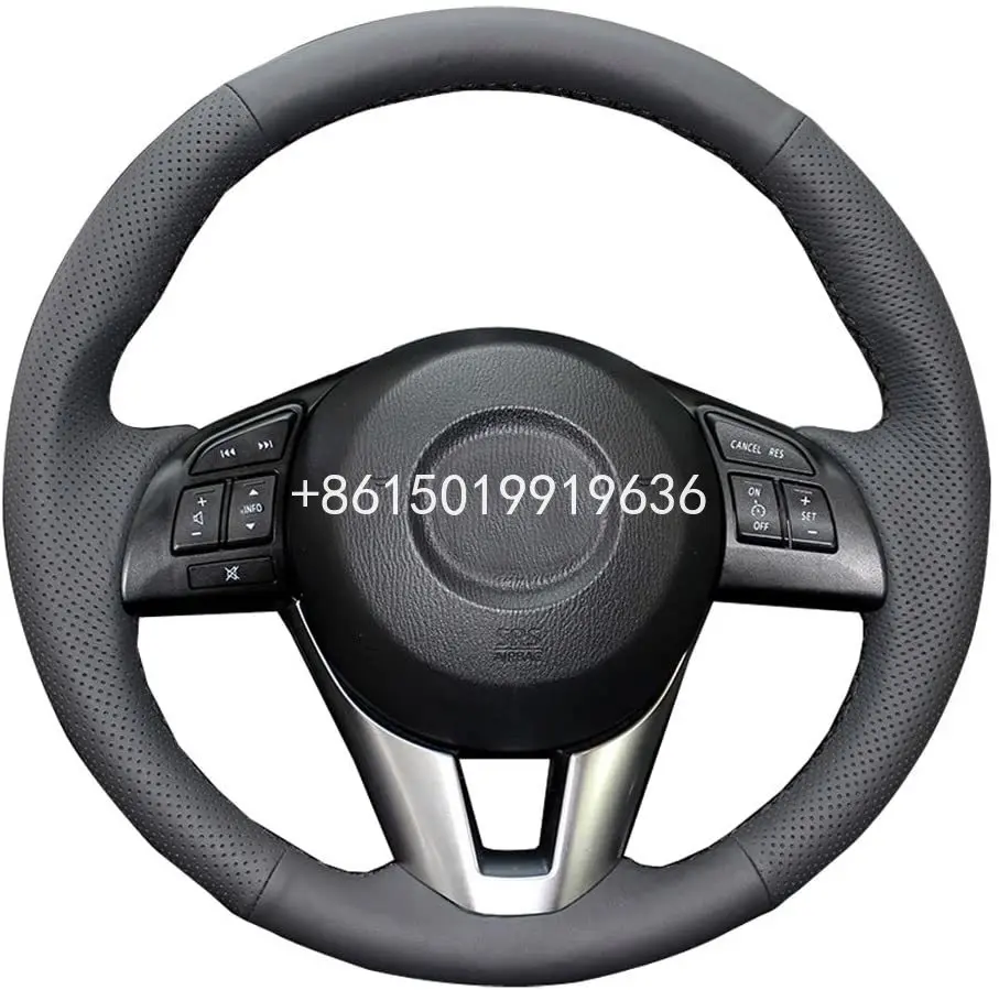 

DIY чехол рулевого колеса автомобиля для Mazda 6 M6 2014-16 Mazda 3 2014-16 CX-3 2016-17 CX-5 2013-16