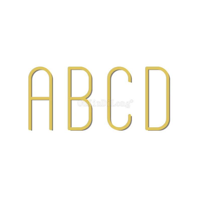 Латунное письмо от А до З # Золотое с декоративными буквами на стену