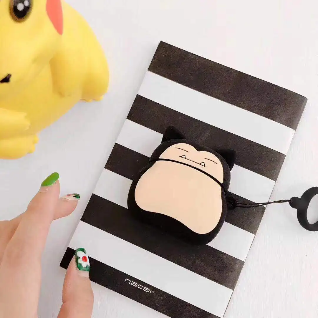 

3D Japanese Cartoon Snorlax Soft Silicone Protection Headset Cases For Apple Airpods Pro Gen 1 2 Bluetooth Earphone Cover Funda