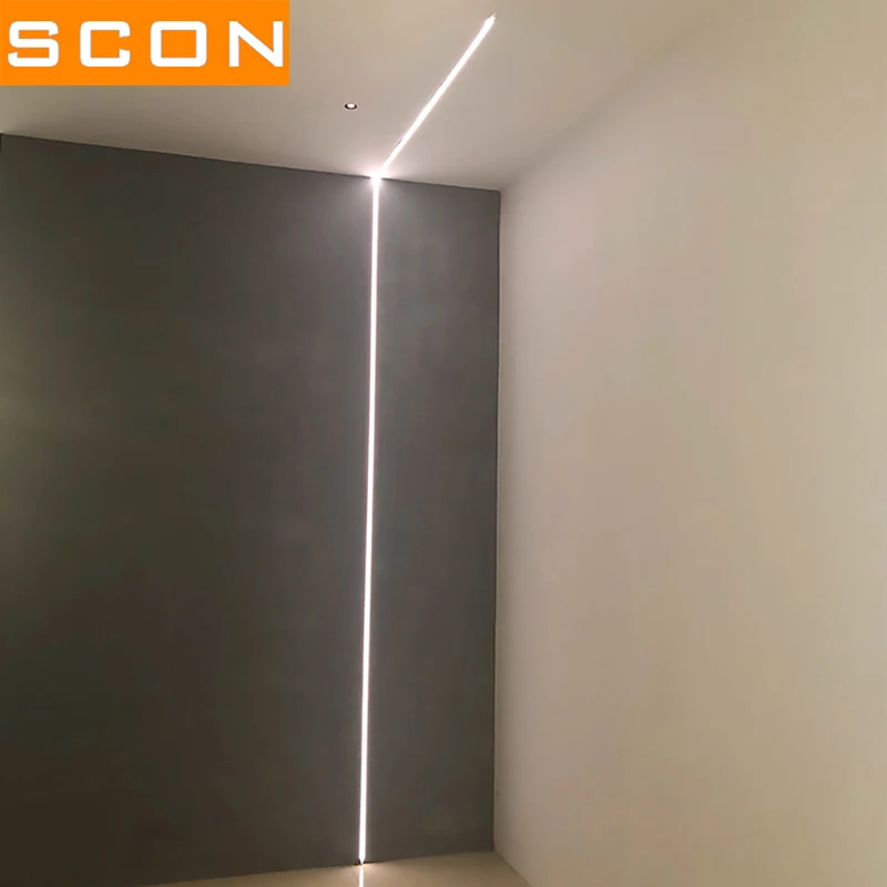SCON 0.5M Decorative 24V 1cm Recessed Linear Bar Lights Aluminum Profile Embedded LED Strip Light Fixture connected avaialble